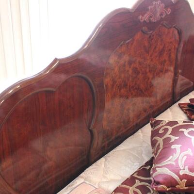 Lot 75 Queen Bed Frame, Bedding Headboard & Mattresses #2