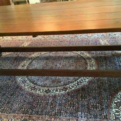 E531 Large 9â€™ Vintage William & Mary Style Dining Room Table 