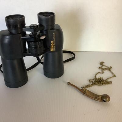 E575 Antique Boat Whistle with Nikon Binoculars 