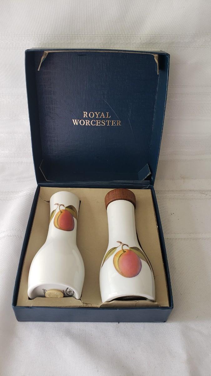 Royal worcester salt and pepper set in box
