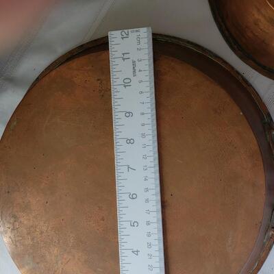 Large copper pan collection 