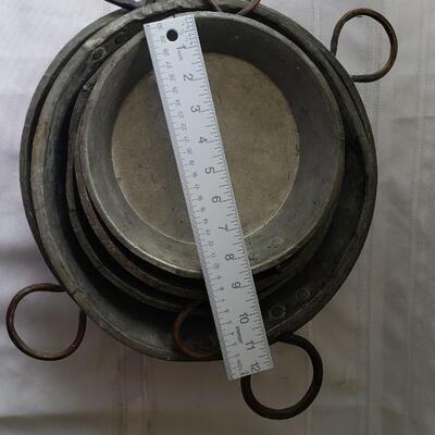 Large copper pan collection 