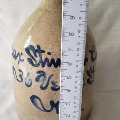 Stoneware jug with slip vesey st