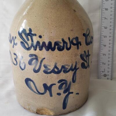 Stoneware jug with slip vesey st
