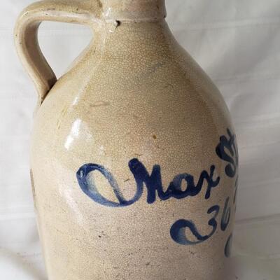 Stoneware jug with slip vesey st