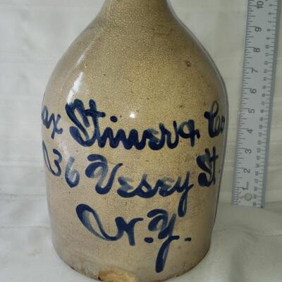 Stoneware jug with slip vesey st