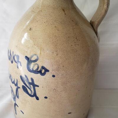 Stoneware jug with slip vesey st