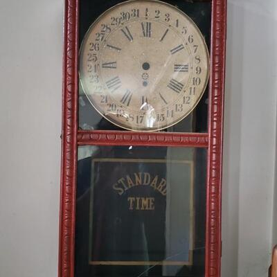 Antique clock, glass is cracked