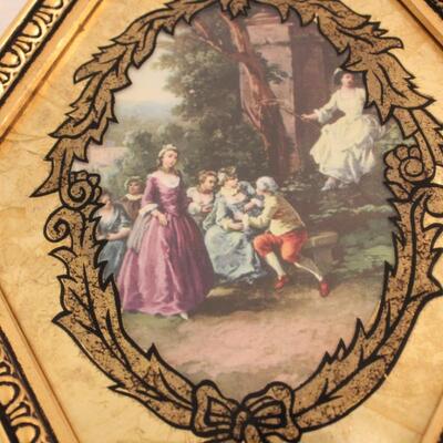 Lot 91 Pair of Ornate Vintage Mirrored Wall Art