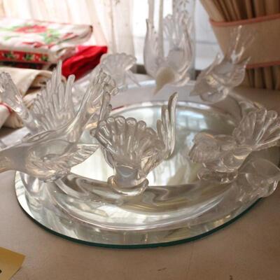 Lot 99 Solid Blown Glass Birds - Very Heavy Missing 1