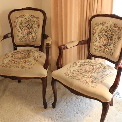 Lot 121 Pair of Arm Chairs Needlepoint Style