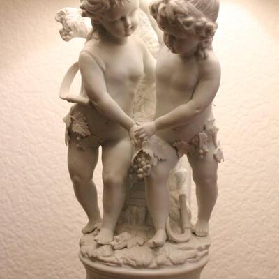 Lot 122 Pair of XL Angel Ceramic Lamps