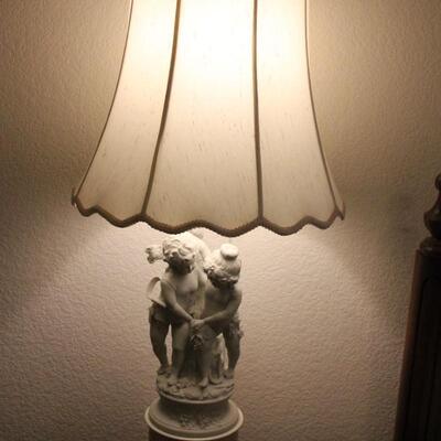 Lot 122 Pair of XL Angel Ceramic Lamps
