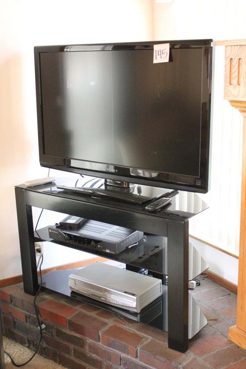 Lot 145 Dynex TV, Stand & VHS/DVD Combo (Cable Box not included
