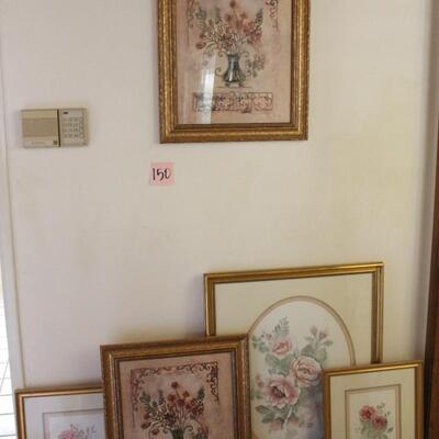 Lot 150 Framed Floral Prints