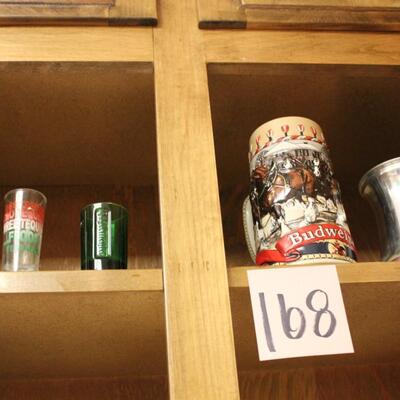 Lot 168 Beer Steins & Shot Glasses