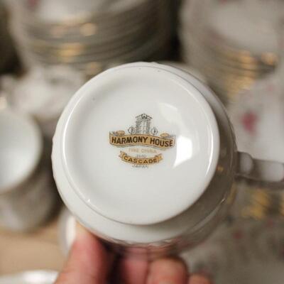 Lot 170 Harmony House Fine China -Cascade- Japan HUGE Set