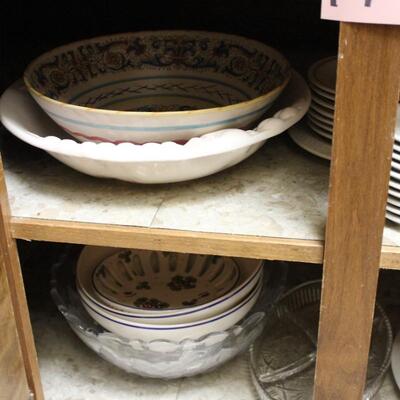 Lot 174 Contents of Cabinet - Serving Platters & Bowls