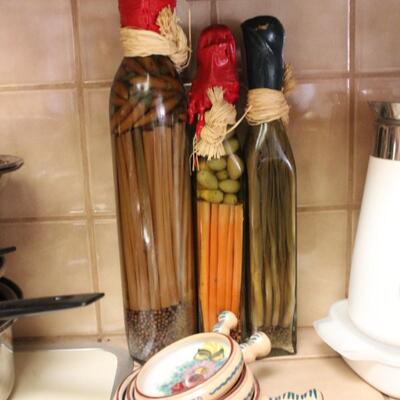 Lot 185 Three Decorative Jars & Measuring Cups 