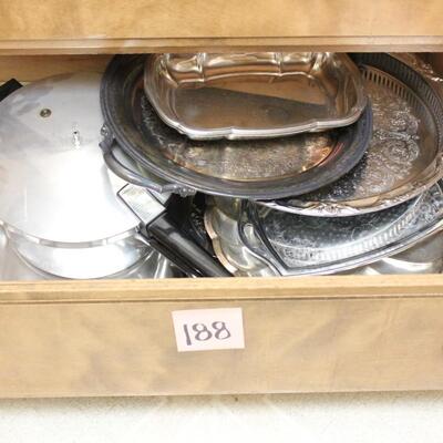 Lot 188 Drawer of Vintage Silver-plate Serving Ware