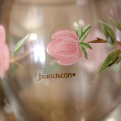 Lot 216 Franciscan Desert Rose Wine Glasses 