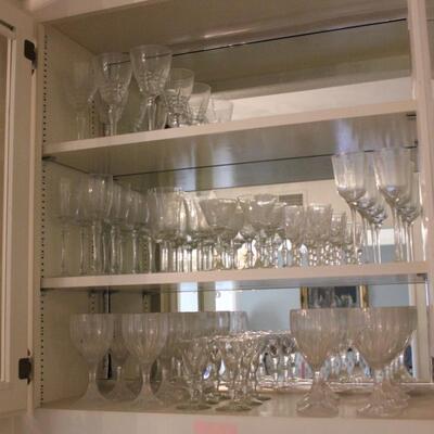 Lot 226 Entire Cabinet Contents of Glasses 