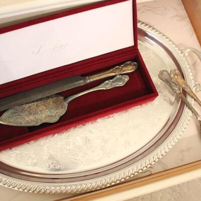 Lot 232 Silver Plate Platter & Serving Sets