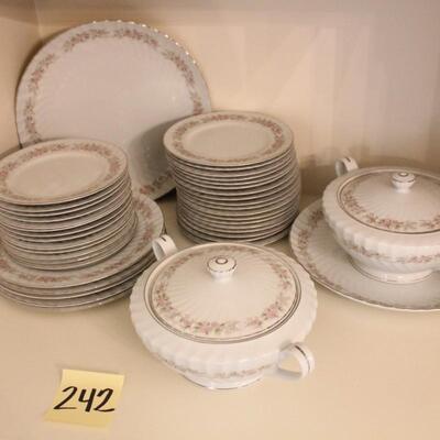 Lot 242 Teahouse Rose Fine China HUGE Set 