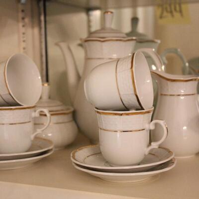 Lot 244 White/Gold Tea Set - Czechoslovakia 