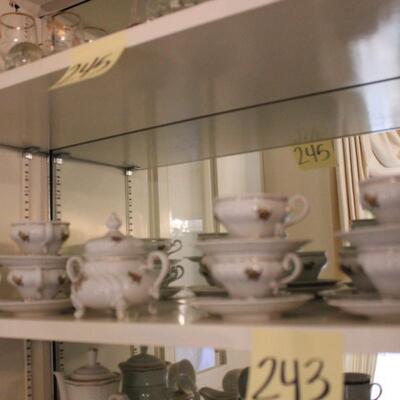 Lot 245 White/Gold Rose Tea Set - Weimar