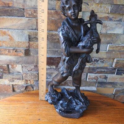 Boy & His Lamb sculpture 