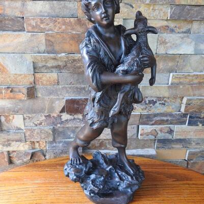 Boy & His Lamb sculpture 