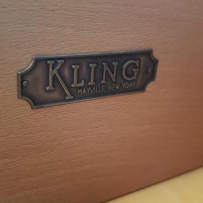 Two MCM twin beds and one bedside table Kling