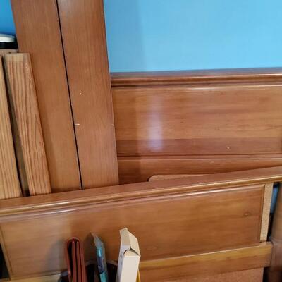 Two MCM twin beds and one bedside table Kling