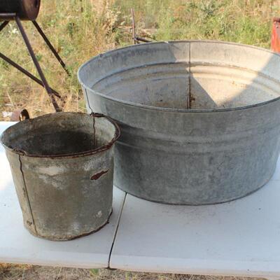   GALVANIZED TUB AND BUCKET