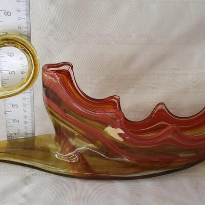 Large glass swan bowl made in japan