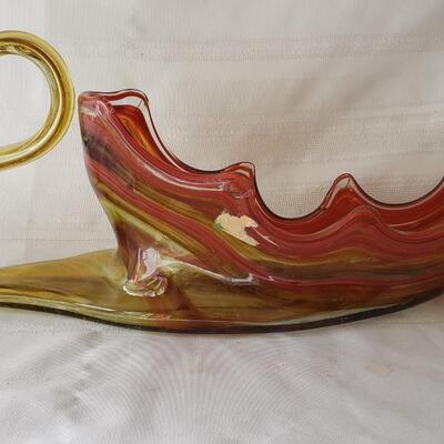 Large glass swan bowl made in japan