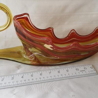 Large glass swan bowl made in japan