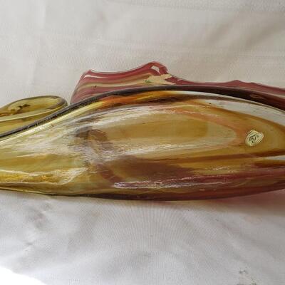 Large glass swan bowl made in japan