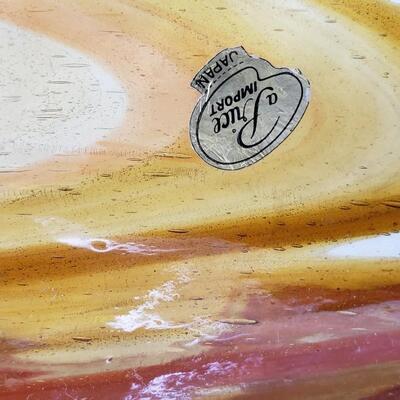 Large glass swan bowl made in japan