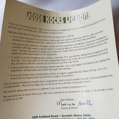 Rainbow glass "Goose Rocks" wind chime