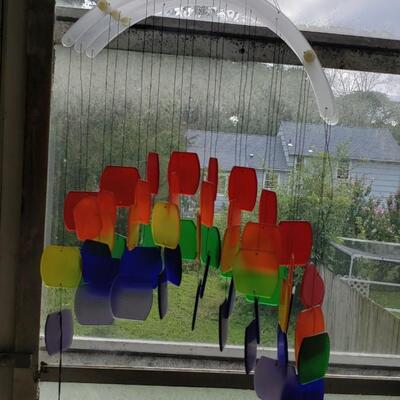 Rainbow glass "Goose Rocks" wind chime