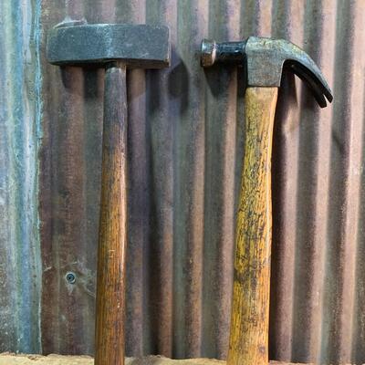 Vintage Hammers - Rock Hammer & Claw Hammer - QTY 2