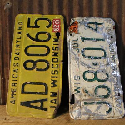 1960s/70s/80s Wisconsin Farm License Plates - QTY 6