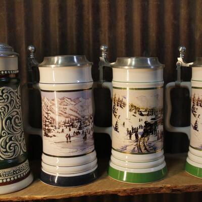 Vintage Coors Lidded Beer Steins, Mint QTY 4