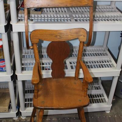 Antique High Chair, Wooden with Tray, Maple
