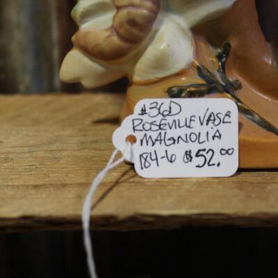 Vintage Roseville Vase, 184-6 Magnolia