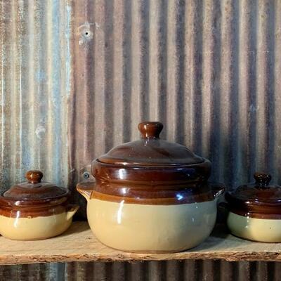 Vintage Chili / Soup Bowl Set, Stoneware, 5 Piece Set