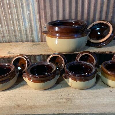 Vintage Chili / Soup Bowl Set, Stoneware, 5 Piece Set