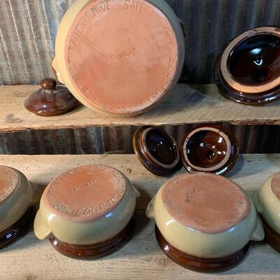 Vintage Chili / Soup Bowl Set, Stoneware, 5 Piece Set